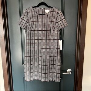 Calvin Klein Black and White Plaid Mini Dress